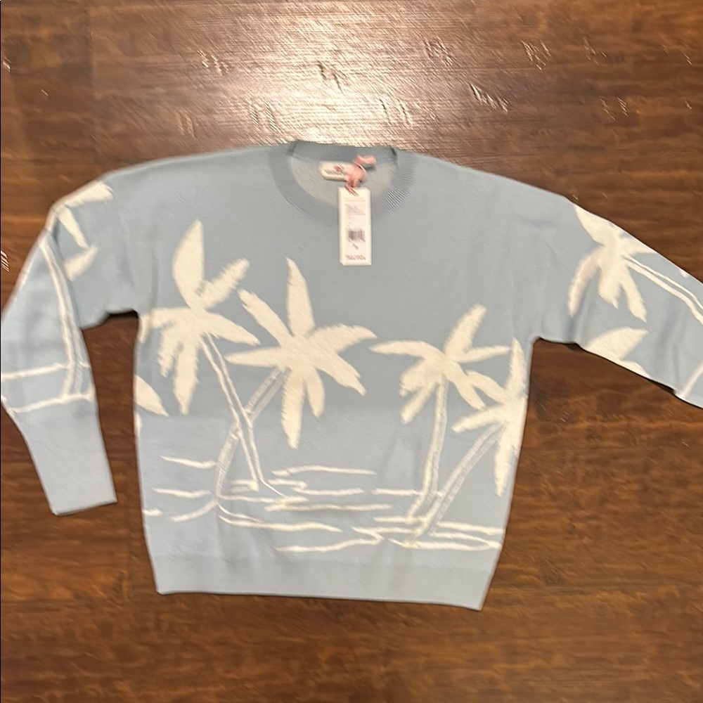 Blue Palm Tree Sweater